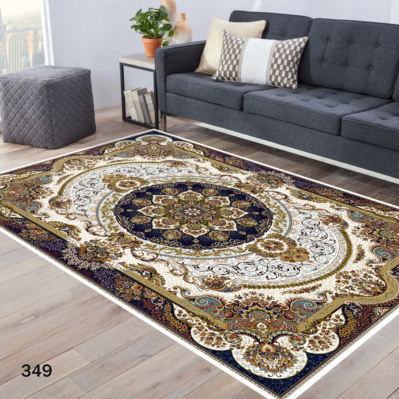 روفرشی طرح فرش گل های سنتی کد 349
