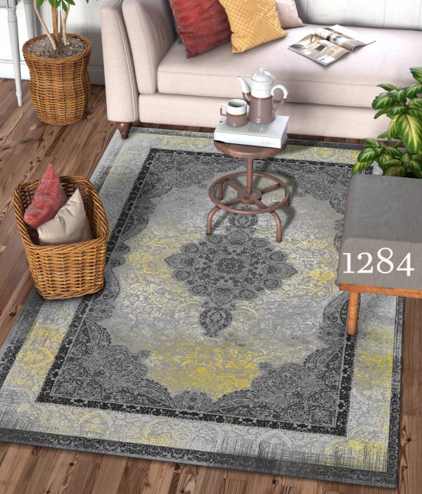 روفرشی طرح فرش گل روشن سنتی کد 1284